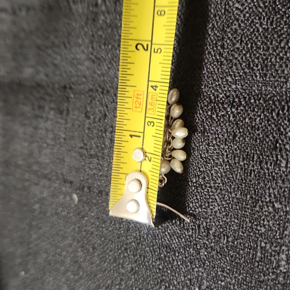 VINTAGE STERLING SILVER FRESHWATER PEARL CHANDELIER EARRINGS - Picture 5 of 5